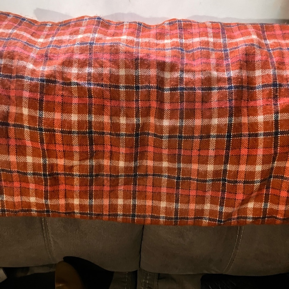 LOFT burnt orange and White Plaid scarf